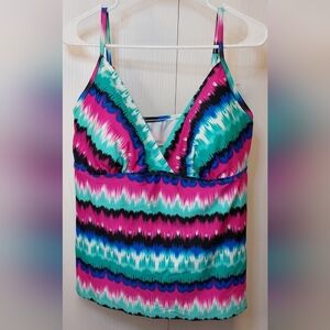 Catalina Colorful Tankini Top Size 2X Summer Swimwear Resort Beach Swimsuit Boho